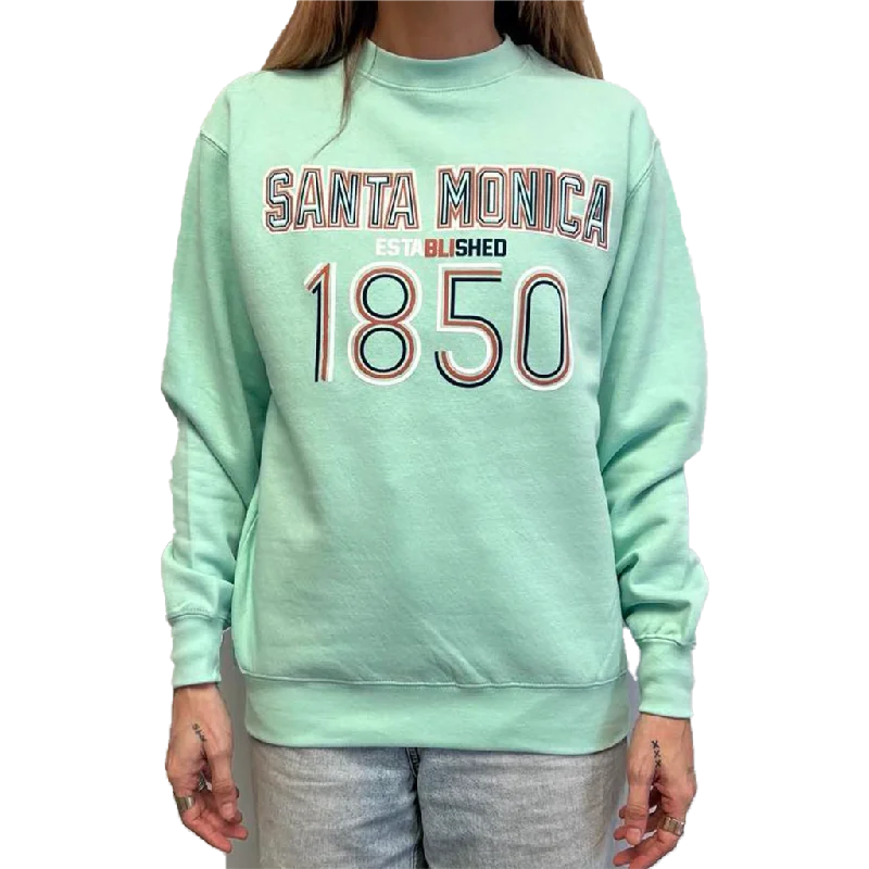 Santa Monica Established 1850 Crewneck Sweater - Mint Lightweight Heavyweight Midweight