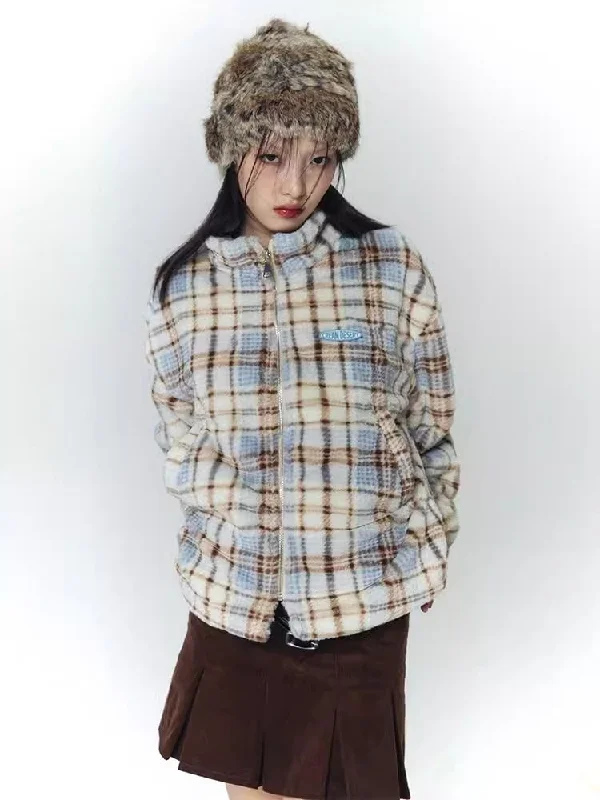 Soft Plaid Plush Thickened Jacket【s0000006242】 Jacket Blazer Coat