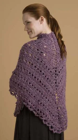 Easy Triangle Shawl (Knit) - Version 2 Classic Knit Shawl Wrap