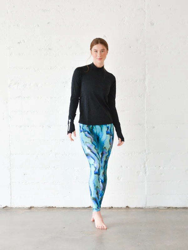 WOMEN'S PULLOVER RAGLAN - BLACK Cowl Neck Pullover