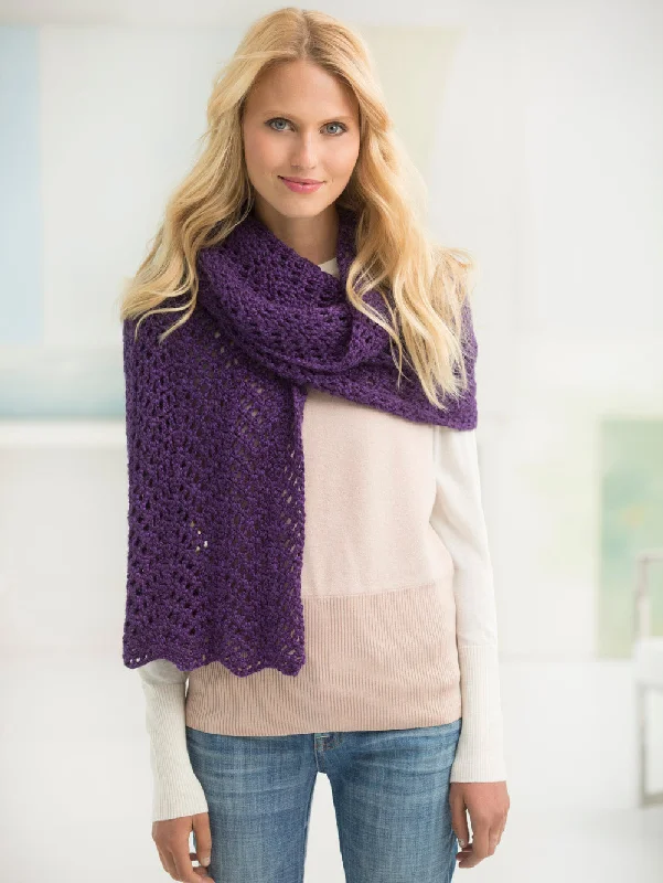 Chevron Lace Shawl (Crochet) Fashionable Pashmina Shawl
