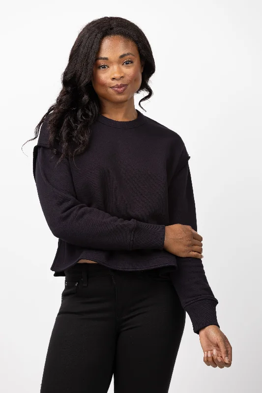 Rag & Bone Jo Pullover in Black Thin Wool Pullover