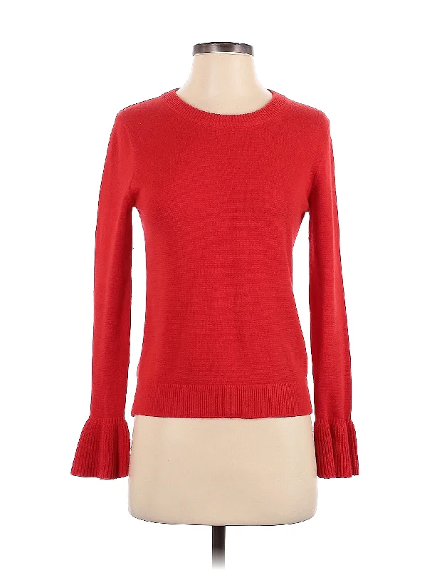 Pullover Sweater Ruffle Sleeve Feminine