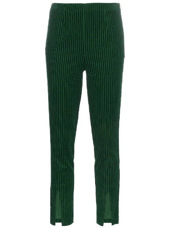 split hem mid-rise corduroy trousers Trousers Formal Black