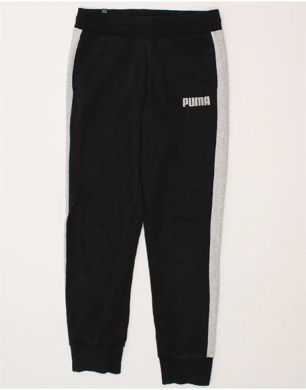 PUMA Womens Tracksuit Trousers Joggers UK 10 Small Black Colourblock Trousers Spring Floral