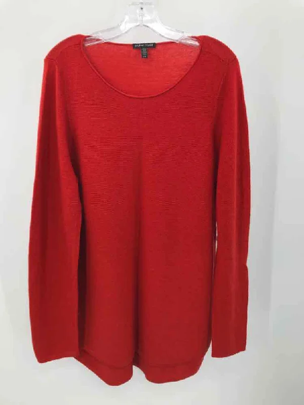 Pre-Owned Eileen Fisher Red Size Large Sweater Mesh Sweater Canvas Denim