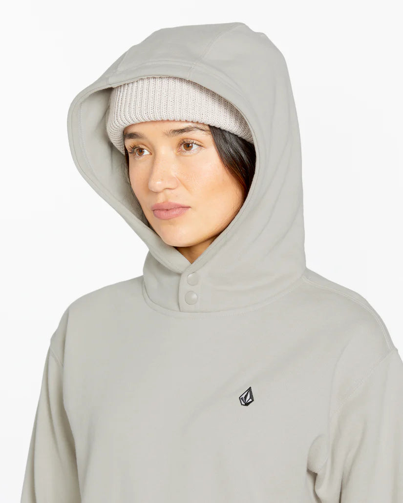 VOLCOM COSTUS PULLOVER FLEECE HOODIE Hoodie with Hem Drawcord Adjustable Customizable