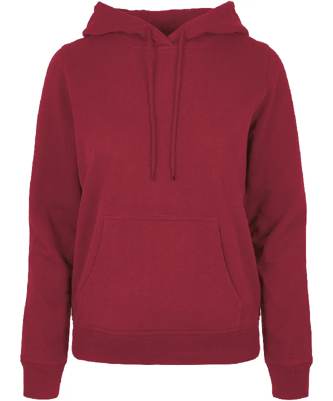 Burgundy - Women's basic hoodie Hoodie with Snap Buttons Easy Quick