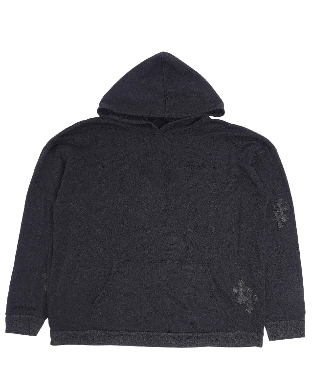 Cross Patch Hoodie Hoodie with Drawcord Adjustable Secure