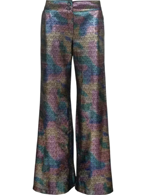 Women's Pachaly Mid-Rise Trouser In Multi-Color Trousers Evening Elegant