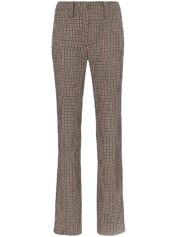 high waisted checked wool trousers Trousers Prom Sequined