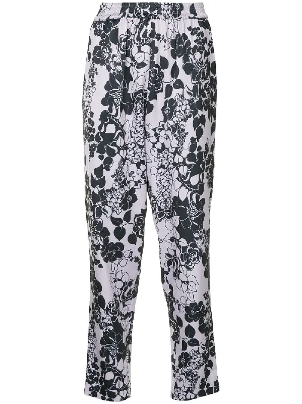 printed tapered trousers Cropped Trousers Casual Linen