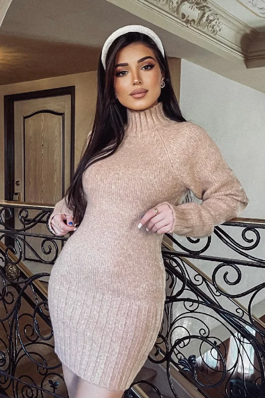 Ivy Knit Sweater Dress Stretchy Elastic Breathable