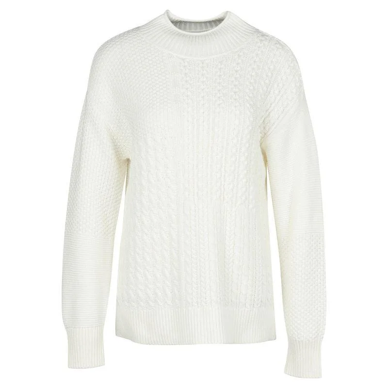 Barbour Fairbarn Ladies Knit Jumper - Cream Fitted Slim Tailored