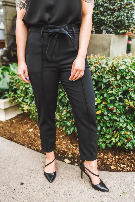 Tegan Paperbag Trousers In Black Trousers Office Stylish