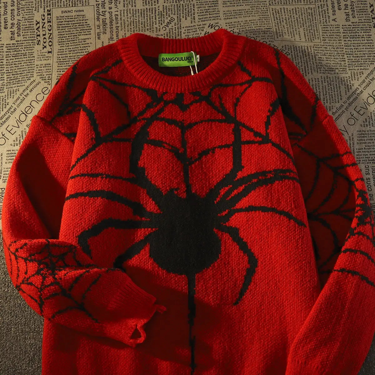 Advbridge American Vintage Tide Brand Spider Hole Sweater Women Winter Warm Knit Pullover Oversized Y2k Harajuku Hip Hop Mens Clothing High Neck Pullover
