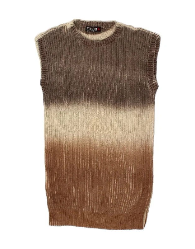 VINTAGE Womens Boat Neck Jumper Sweater UK 18 XL Multicoloured Colourblock Satin Fabric Silk Fabric Chiffon Fabric