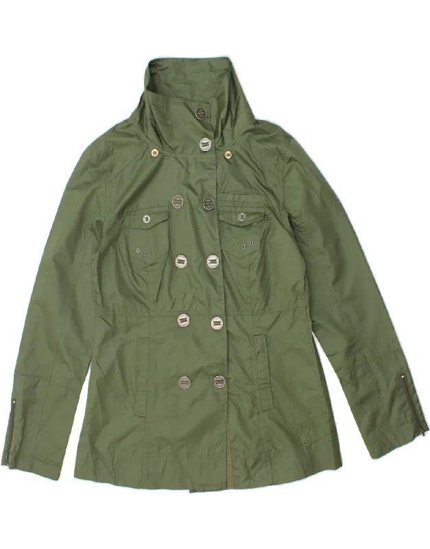 HURLEY Womens Utility Jacket UK 14 Medium Green Polyester Elasticated Jacket Padded Jacket Insulated Jacket