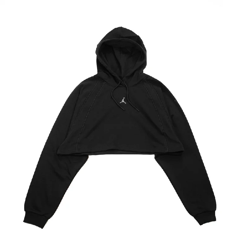 Womens Sport Cropped Pullover (Black/Stealth) Slim Sleeve Pullover