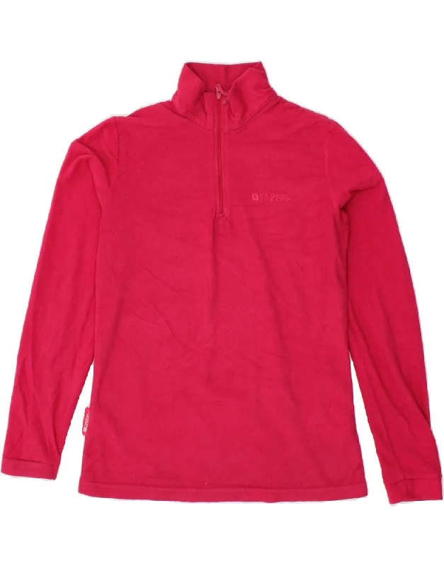 MOUNTAIN WAREHOUSE Womens Zip Neck Fleece Jumper UK 10 Small  Pink Polka Dot Checkered Tartan