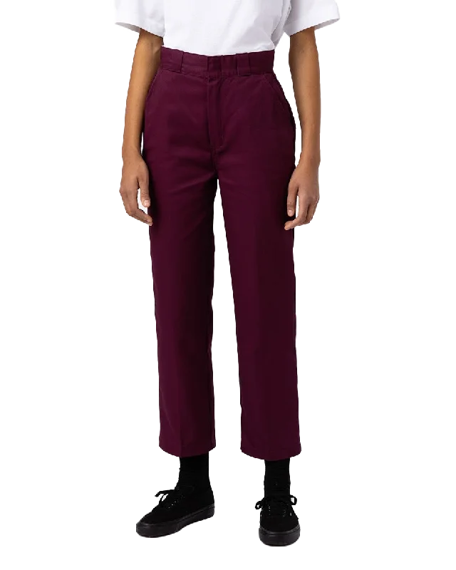 Phoenix Cropped Trousers in Grape Wine Trousers Cargo pockets