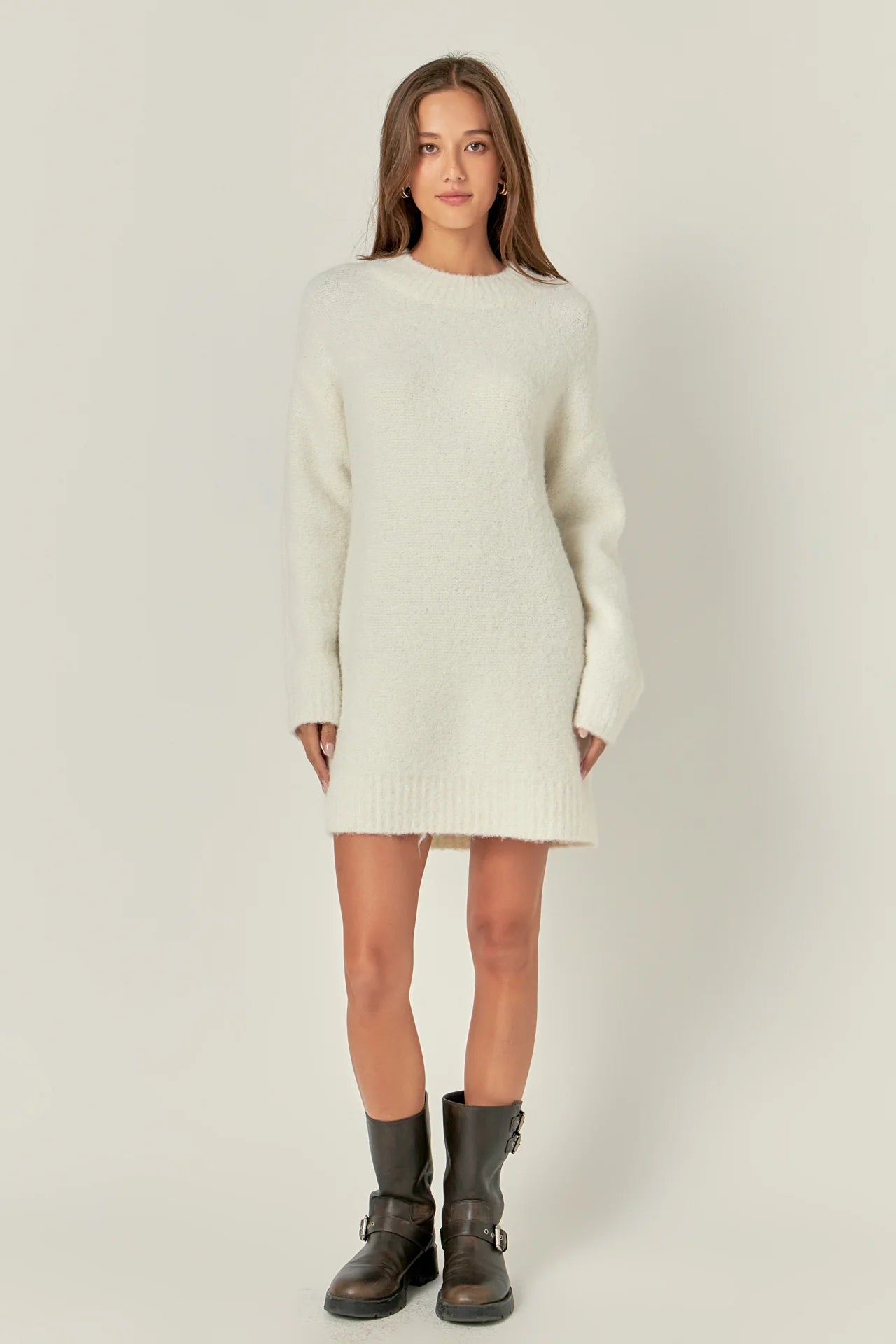 Cozy Round Sweater Dress - Cream Long Sweater Short Sweater Cropped Sweater