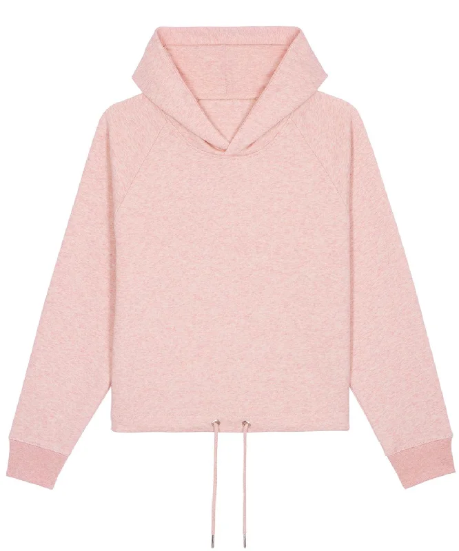 Cream Heather Pink - Women's Stella Bower cropped hoodie  (STSW132) Hoodie with Button Classic Timeless