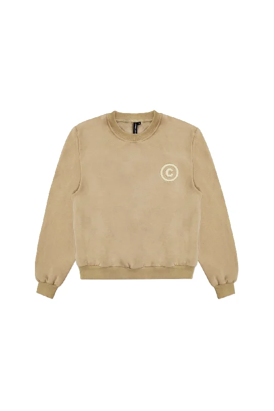 LOGO PULLOVER IN TAN Polo Neck Sweater