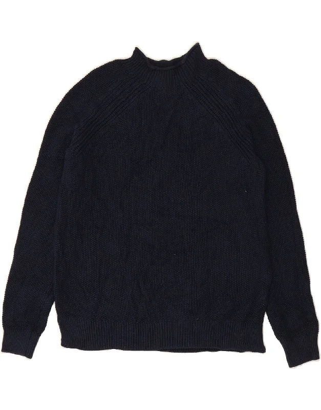 CREW CLOTHING Womens Turtle Neck Jumper Sweater US 8 Medium Navy Blue Boxy Sweater Fitted Sweater A-Line