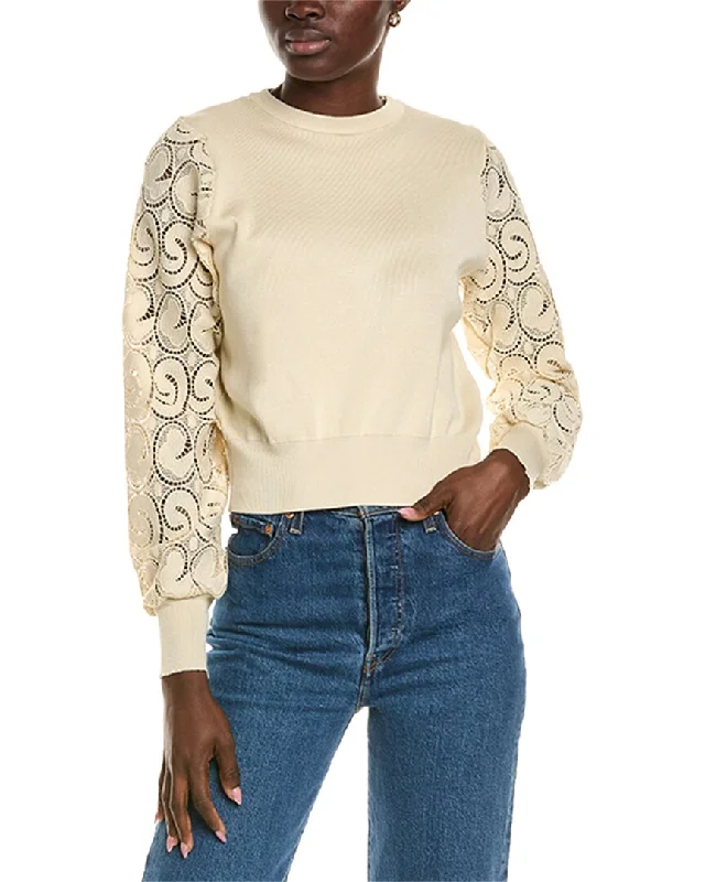ANNA KAY Musique Pullover Fitted Ribbed Sweater