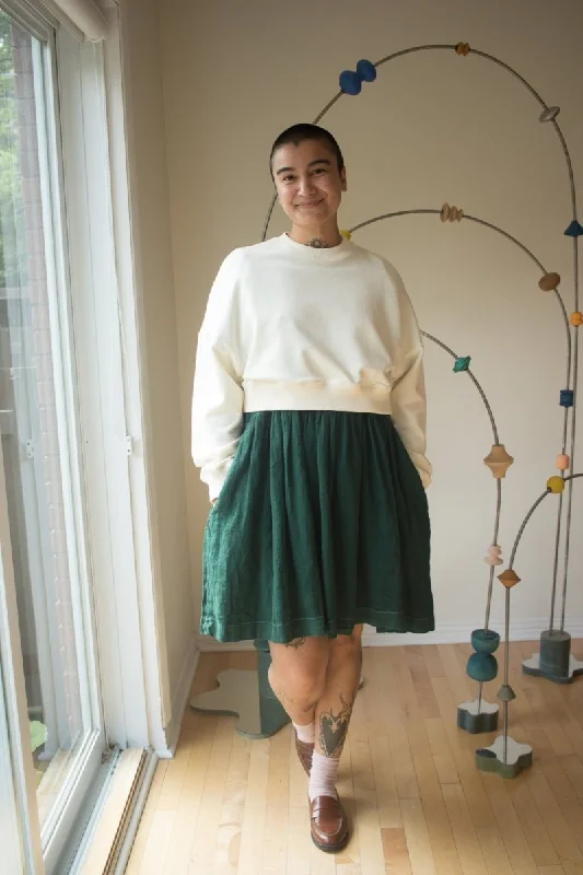 Odeyalo Cropped Anemone Sweater (Cream) Terry Terry Cloth Terry Knit