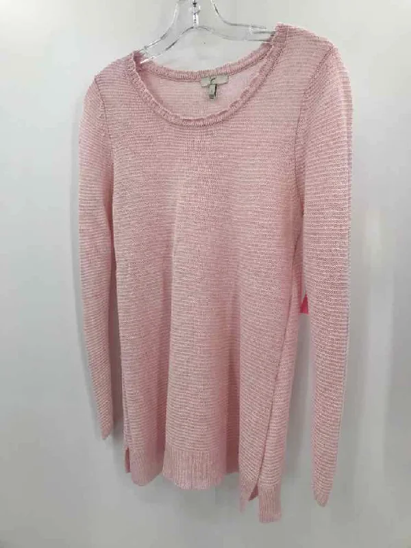 Pre-Owned Joie Pink Size Small Sweater Transparent Opaque Sheer