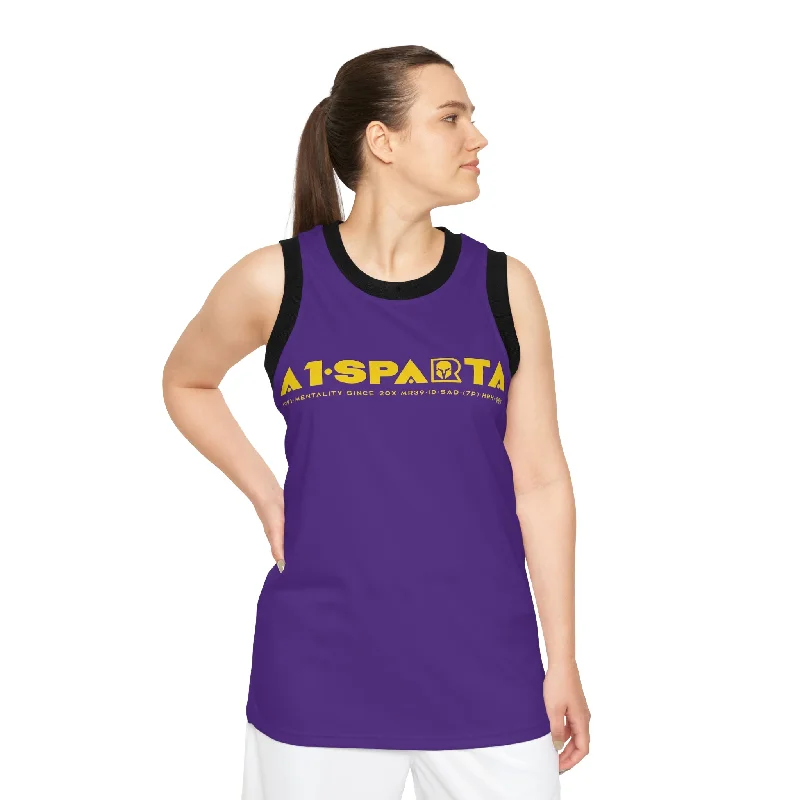 A1- Sparta Unisex Basketball Jersey (AOP) Ruby Red Jersey Shirt