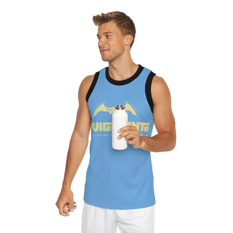 A1-Vigilante Unisex Basketball Jersey (AOP) Sky Blue Jersey Tee