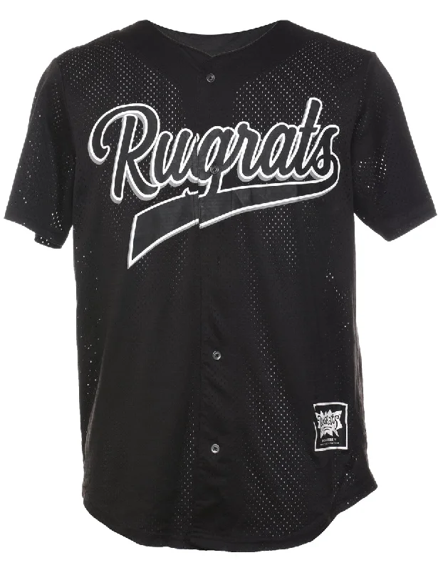 Black Mesh 1990s Rugrat Jersey  - M Casual Weekend Jersey Tee