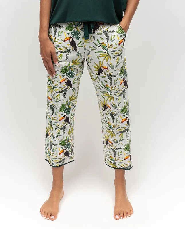 Gabrielle Toucan Printed Jersey Cropped Pyjama Bottoms Trendy Jersey Shirt