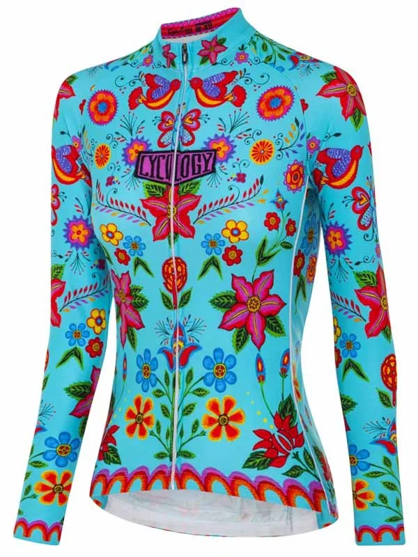 Frida Women's Winter Long Sleeve Jersey Aqua Autumn Jersey Shirt