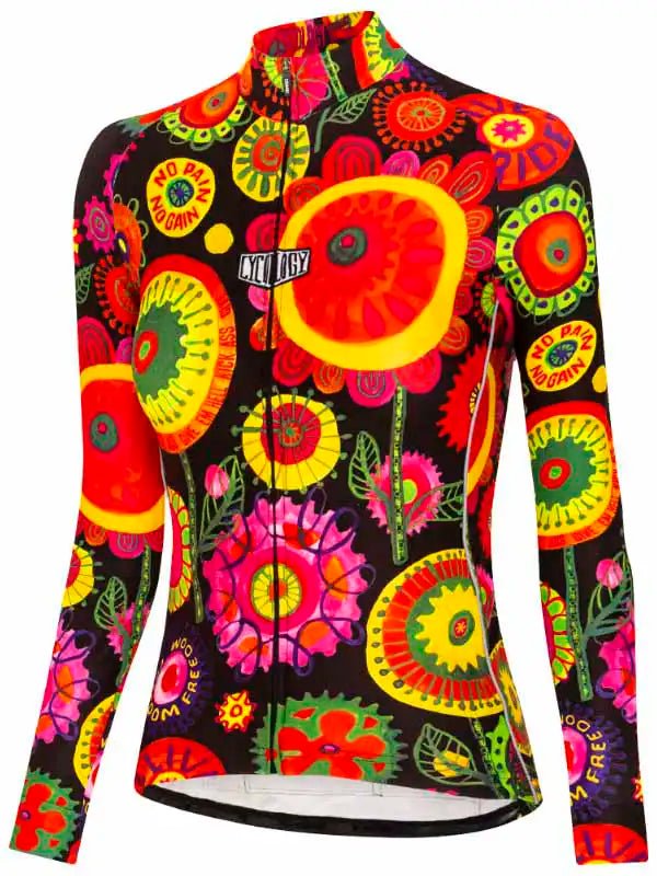 Happy Pedal Women's Winter Long Sleeve Jersey Trendy Jersey Shirt