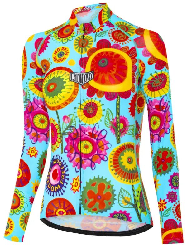 Happy Pedal Women's Summer Long Sleeve Jersey Designer Jersey Tee