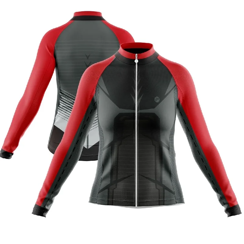 Iron Women | Women's Long Sleeve Cycling Jersey Geometric Jersey Top