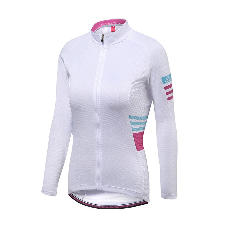 Santic Olivia White Women Jersey Long Sleeve Limited Edition Jersey Tee