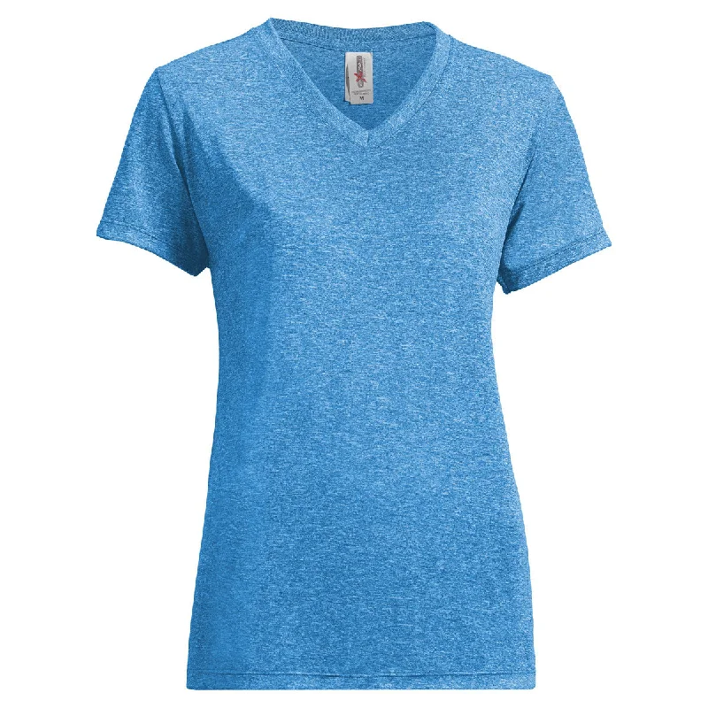 Expert Women's Heather Royal Performance Tee Houndstooth Herringbone Solid