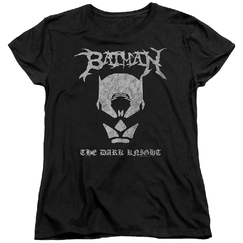 Batman Black Metal Batman - Women's T-Shirt Ribbed T-Shirt High Neck Heavyweight