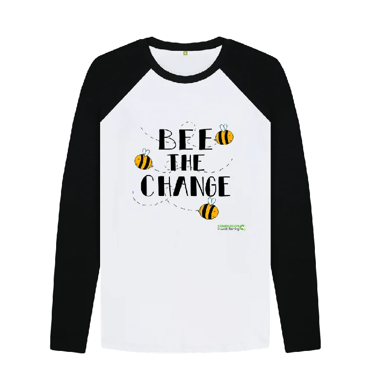 Bee The Change Unisex Baseball Tee Hooded Caped Shawl Collar