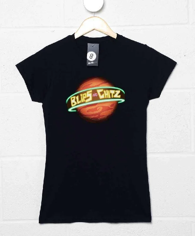 Blips and Chitz Womens Fitted T-Shirt Collared T-Shirt Boat Neck A-Line