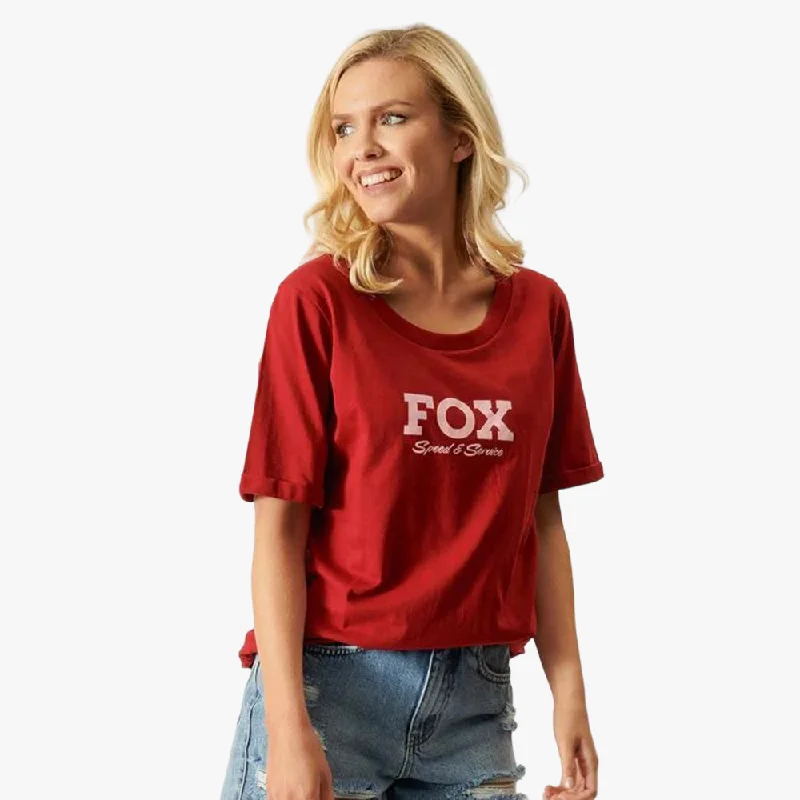 Fox Womens Speed And Service Short Sleeve Tee Sangaria Oversized T-Shirt Spandex breathable