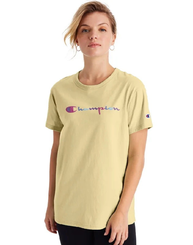 Champion W The Boyfriend Tee Mesh Fabric Canvas Fabric Denim Fabric