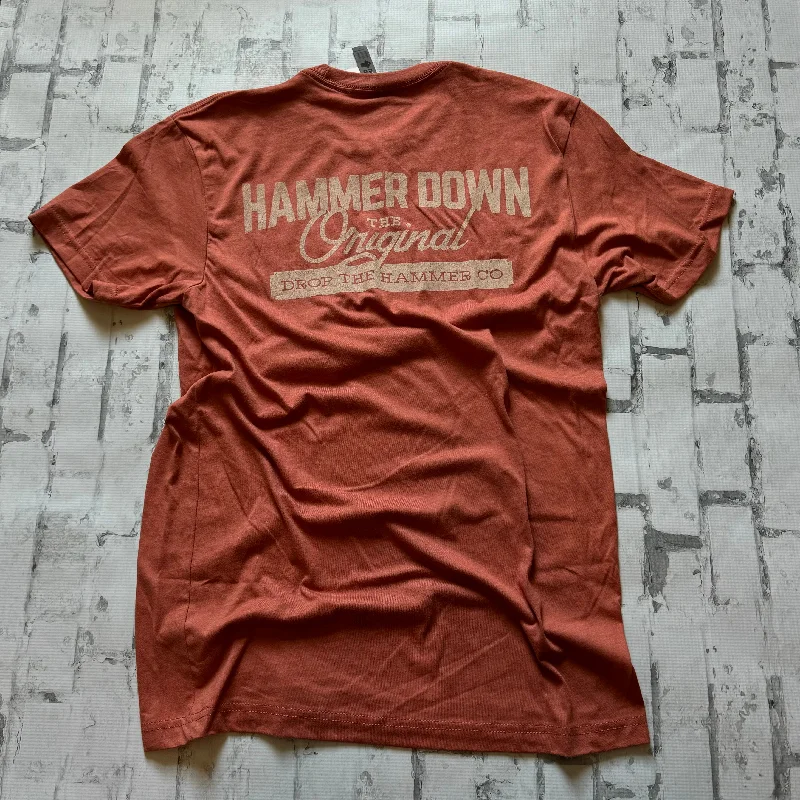 Hammer Down "OG DTH” Short Sleeve T-shirt - Coral Terry Blend Velvet Blend Canvas Blend