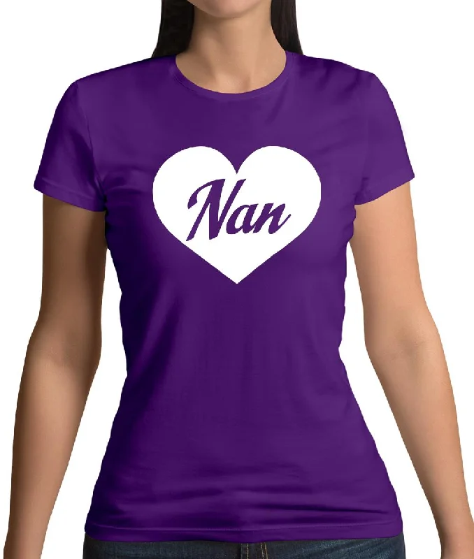 Heart Nan Womens T-Shirt Anti-Pilling Machine Wash Handmade