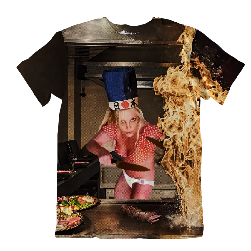 Hibachi Chef Spear Unisex Tee Sequined Glittery Shiny